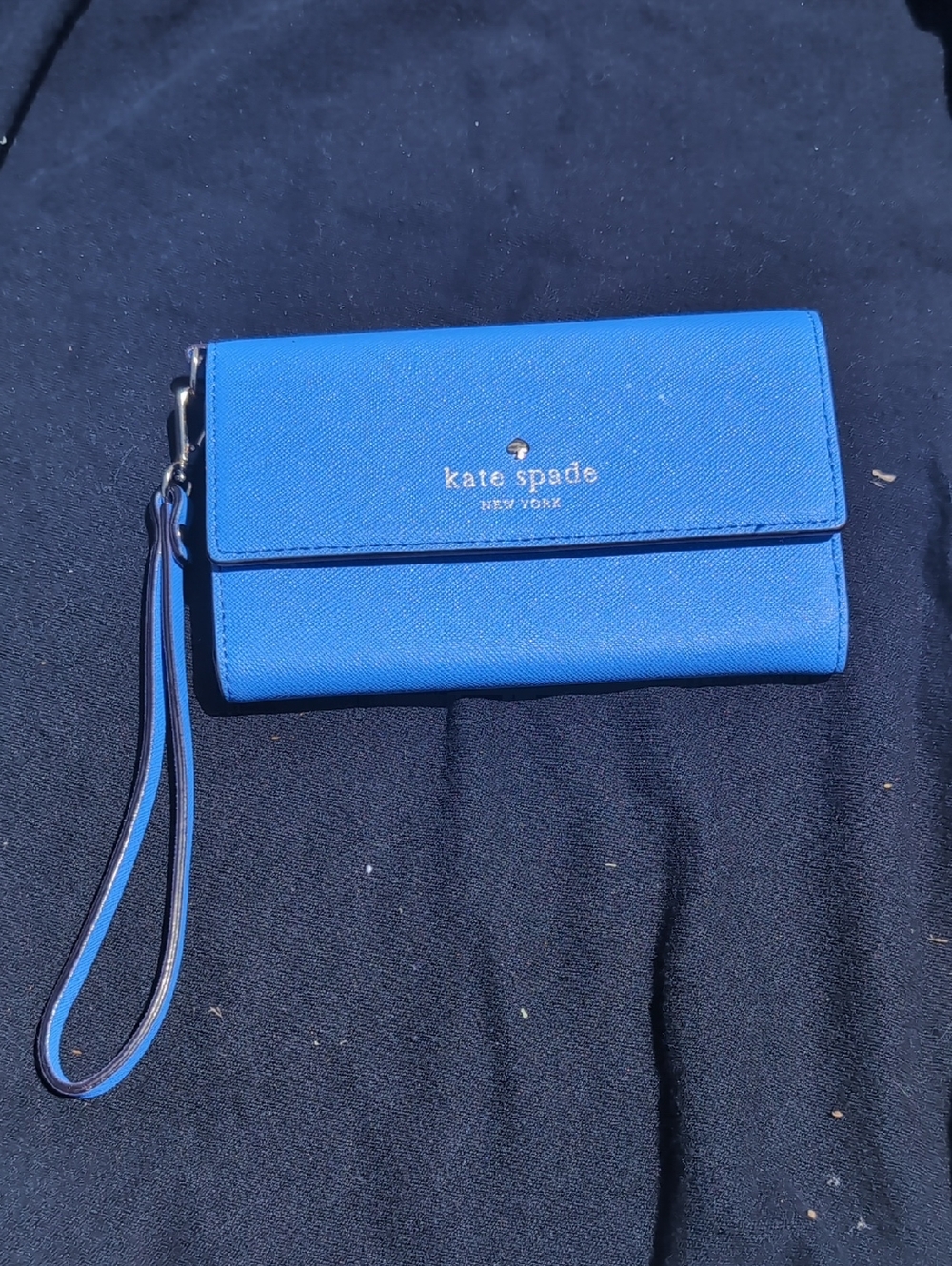 Kate Spade Electric Blue Saffiano Wristlet Wallet